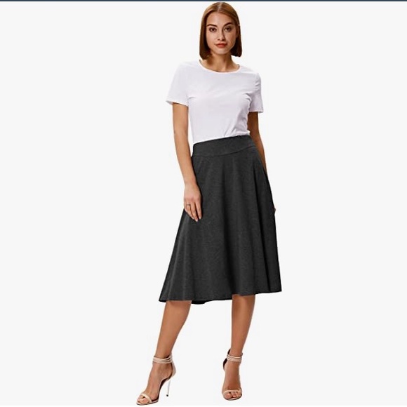 Stretchy Midi Skirt High Waist Jersey Skirt for Women ( Brand new with tag ) - Picture 2 of 4